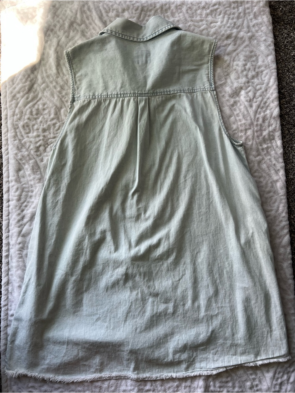 Cleo + Wolf Women’s Light Wash Denim Shirt Dress XXL Sleeveless Snap Front - Picture 10 of 11